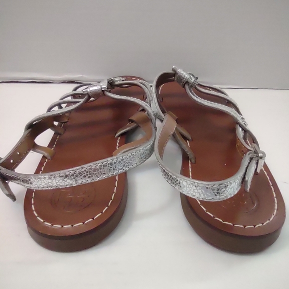 Tory Burch Reggie Metallic Silver Women's Sandals Size 9 - Picture 4 of 7